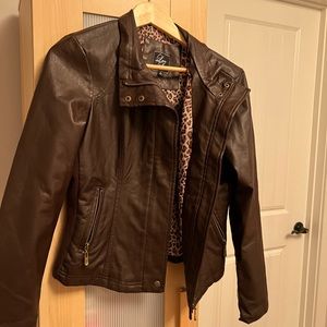 Brown leather jacket size extra large